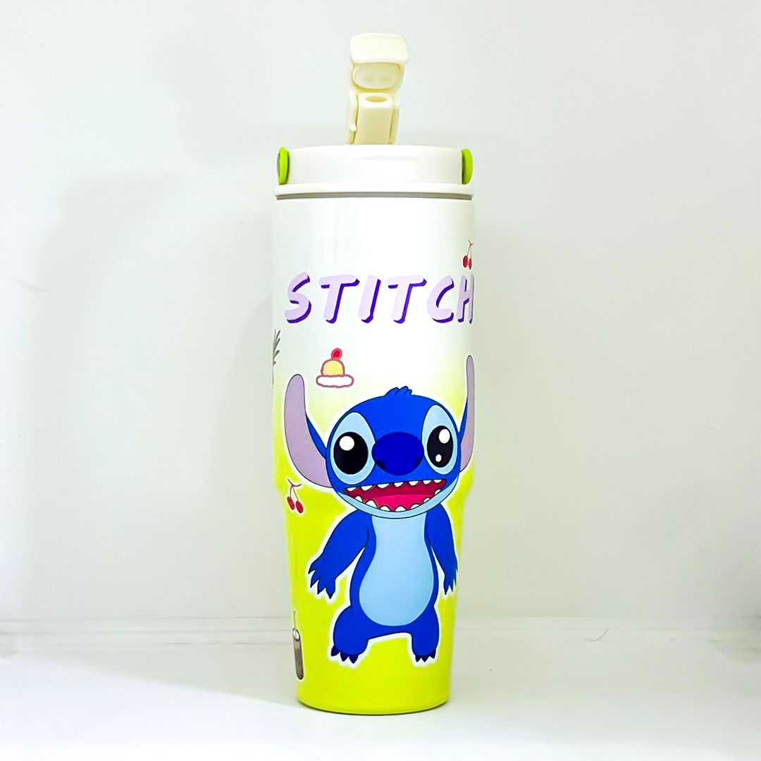 مج حراري بشفاطة ستيتش - 900 مللي - أصفر/أبيض