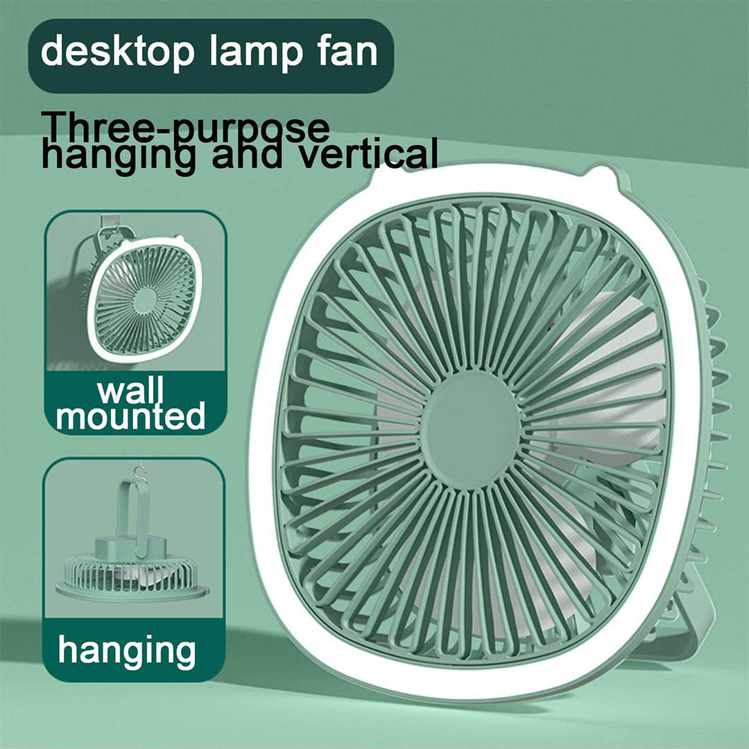 مروحة مكتب قابلة للشحن USB - أخضر
