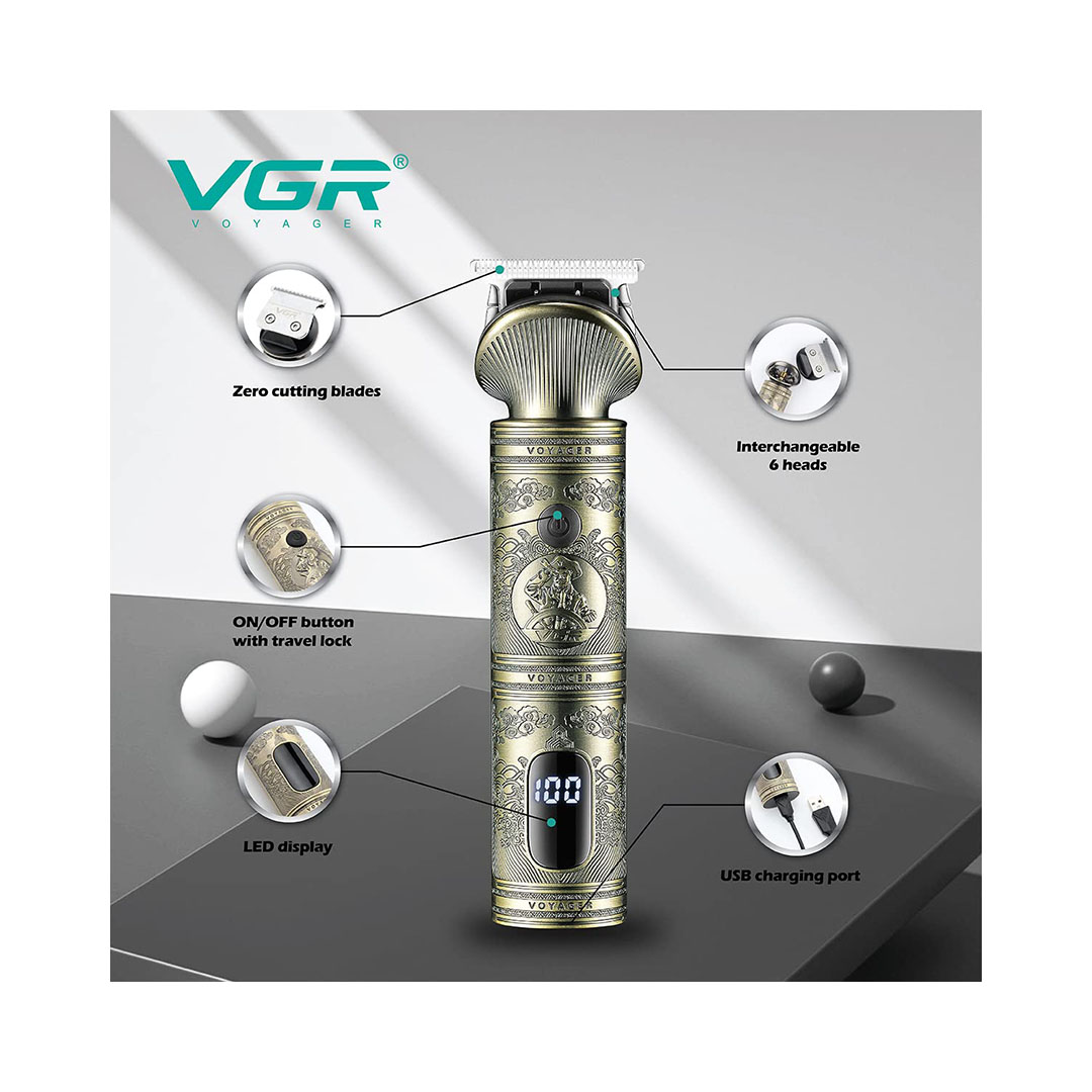 V-106 ماكينة حلاقة قابلة للإعادة الشحن - ذهبي