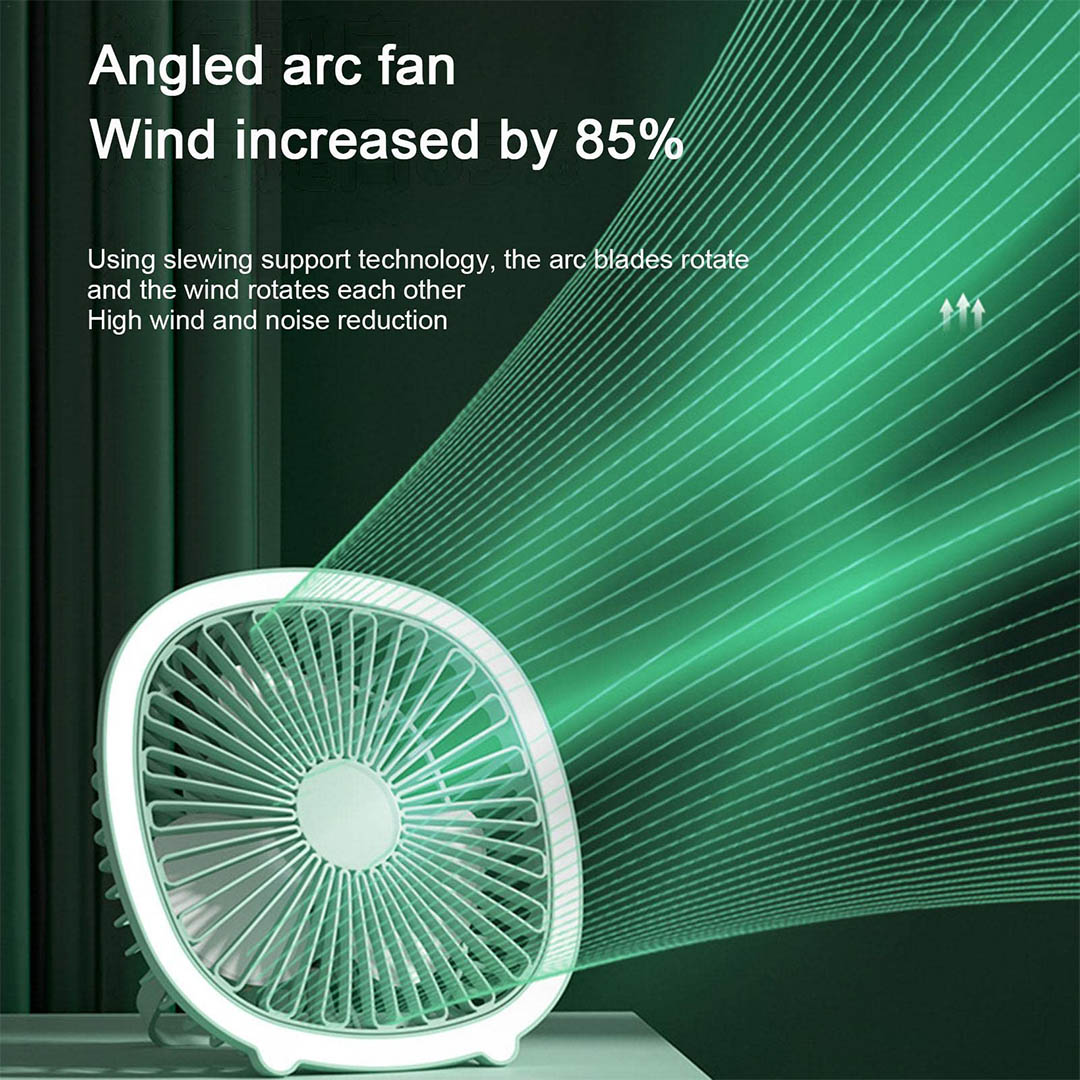 مروحة مكتب قابلة للشحن USB - أخضر