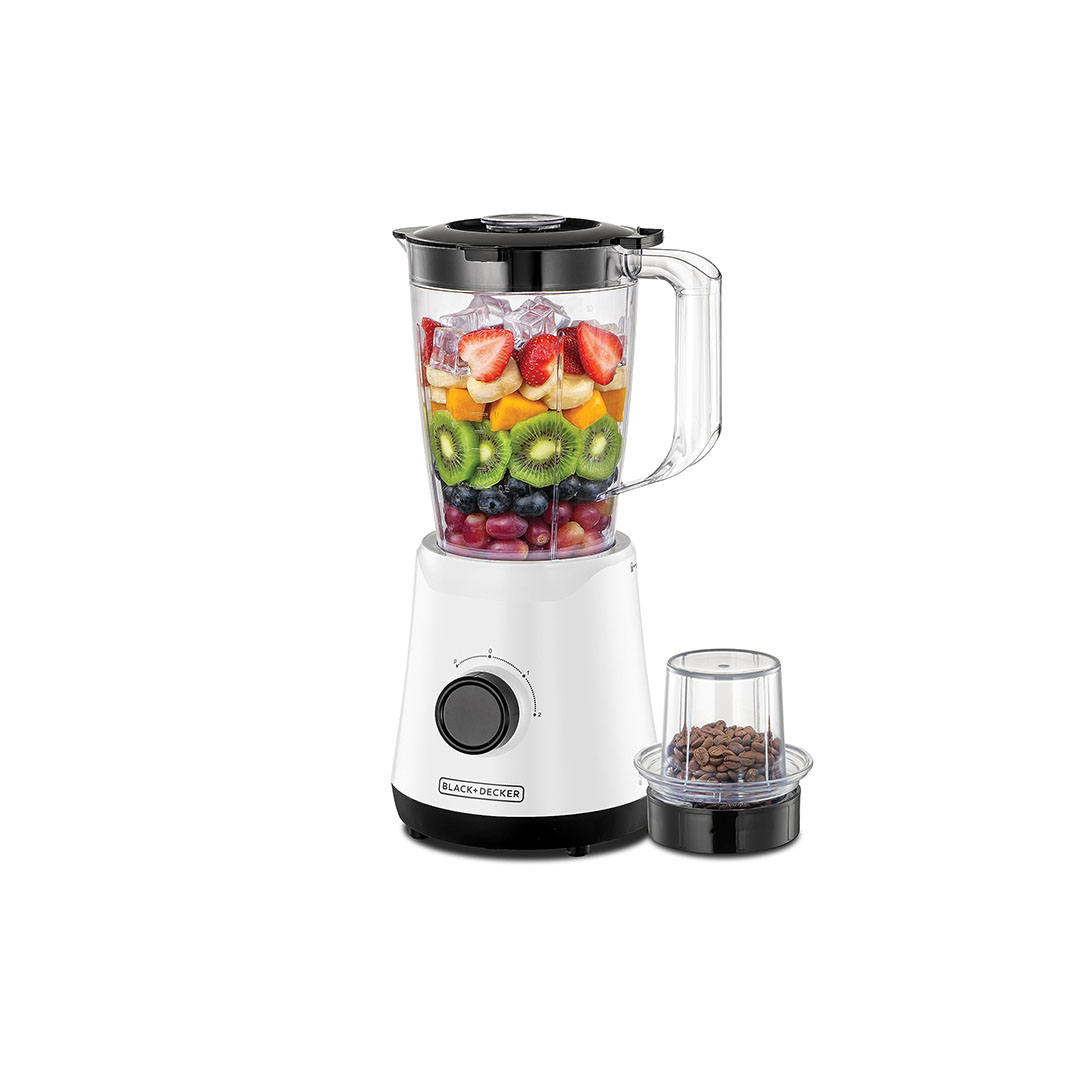 بلاك أند ديكر خلاط كهربائي بمطحنة - 500 وات - أبيض - BX520-B5