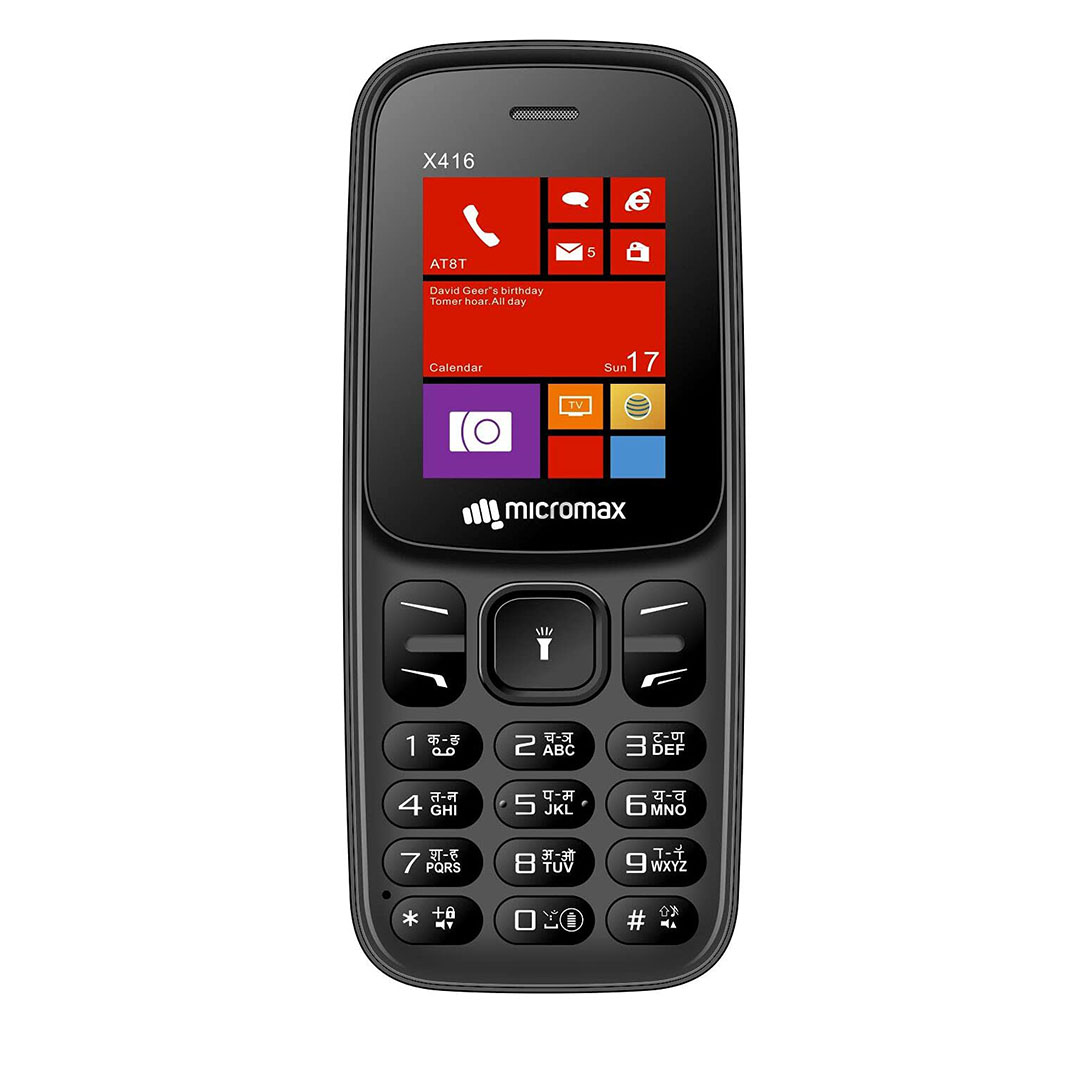 موبايل مايكروماكس X416 - ثنائي الشريحة - أسود / أزرق