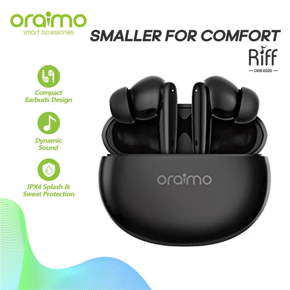 سماعة اذن لاسلكية اورايمو ريف - اسود - OEB-E02D 