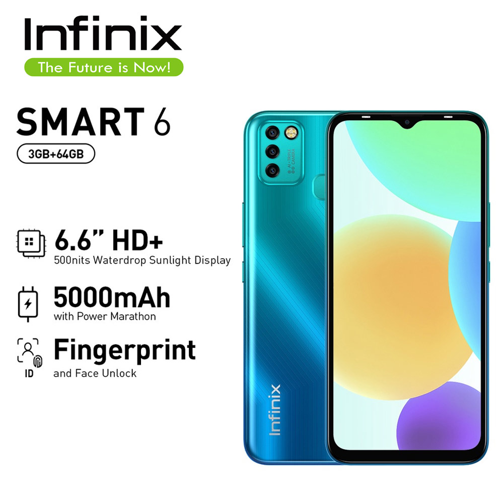 انفنيكس سمارت 6 - 64/3 جيجا - شريحتين - 4G - أزرق