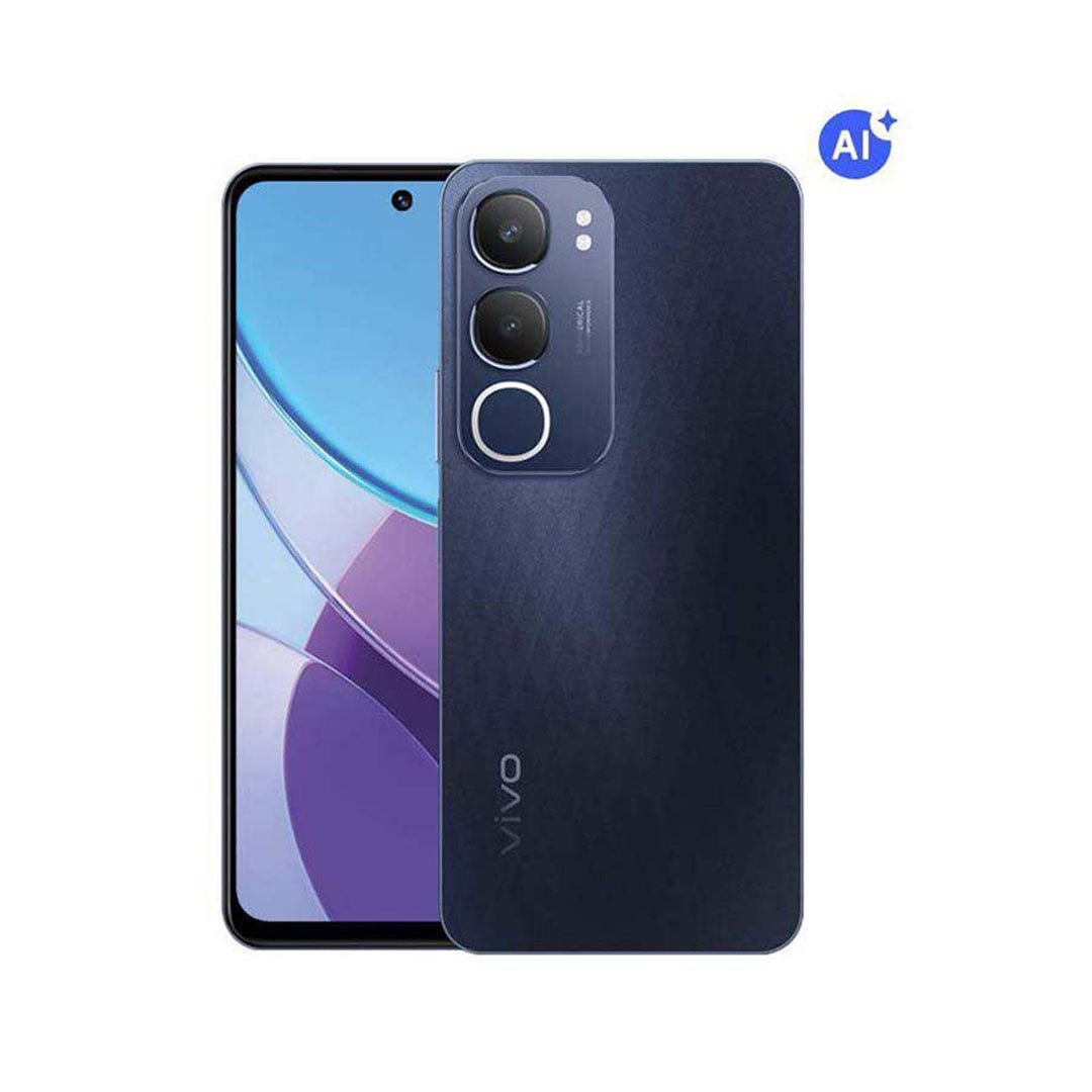 فيفو Y19s برو - رامات 6 جيجا - 128 جيجا بايت - شريحتين - 4G - أسود - سماعة أذن لا سلكية هدية