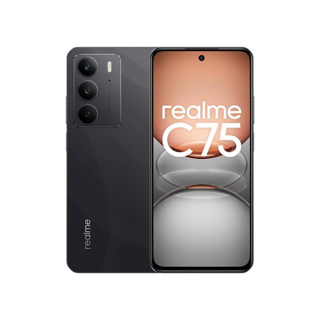 موبايل C75 ريلمي - 8/128 جيجا - شريحتين - أسود - سماعة أذن لا سلكية هدية