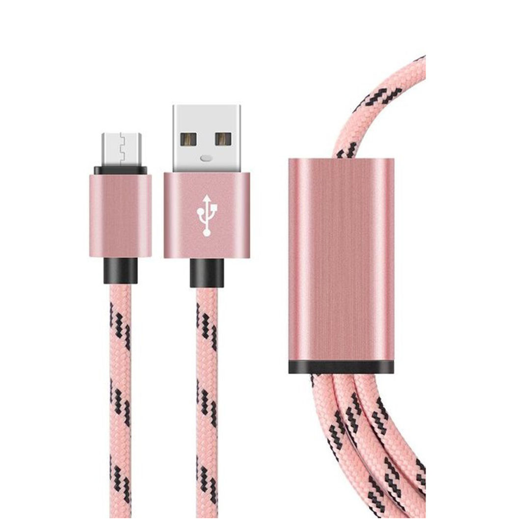كابل شاحن USB/Micro - بينك