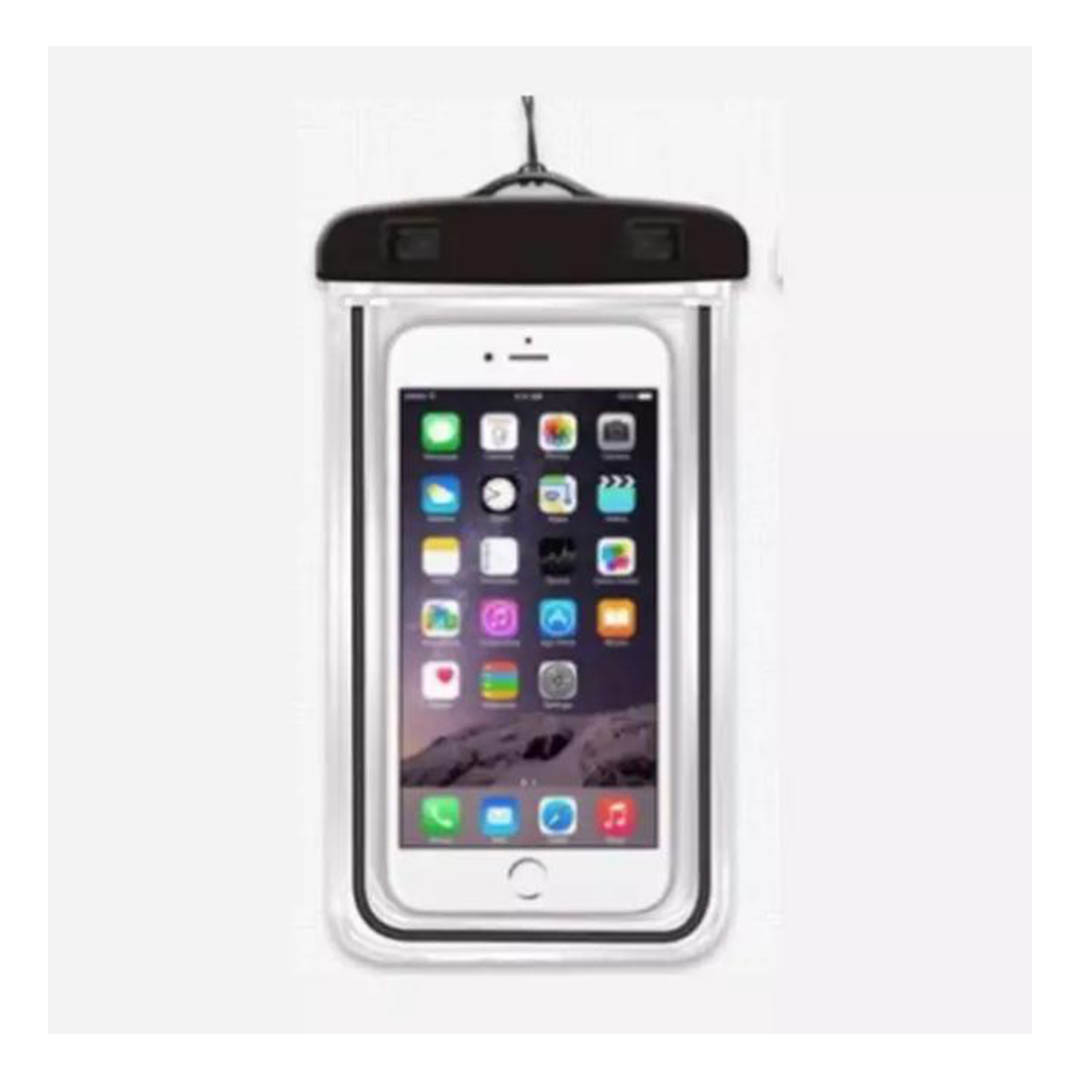 حافظة للموبايل مقاومة للمياة - 6.5 بوصة - شفاف