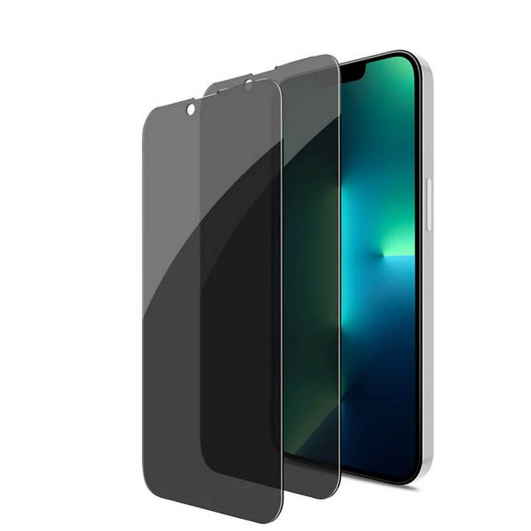 واقي شاشة زجاج لموبايل أيفون 13 - أسود