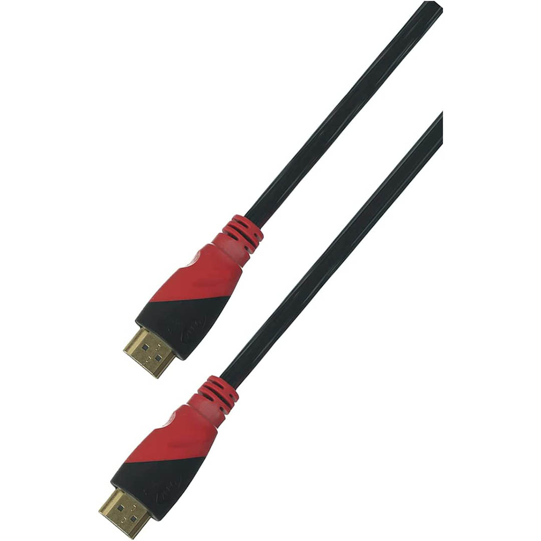 كابل HDMI عالي السرعة ذكر لذكر 1080p/2K/4K - 1.2 متر - أسود/أحمر