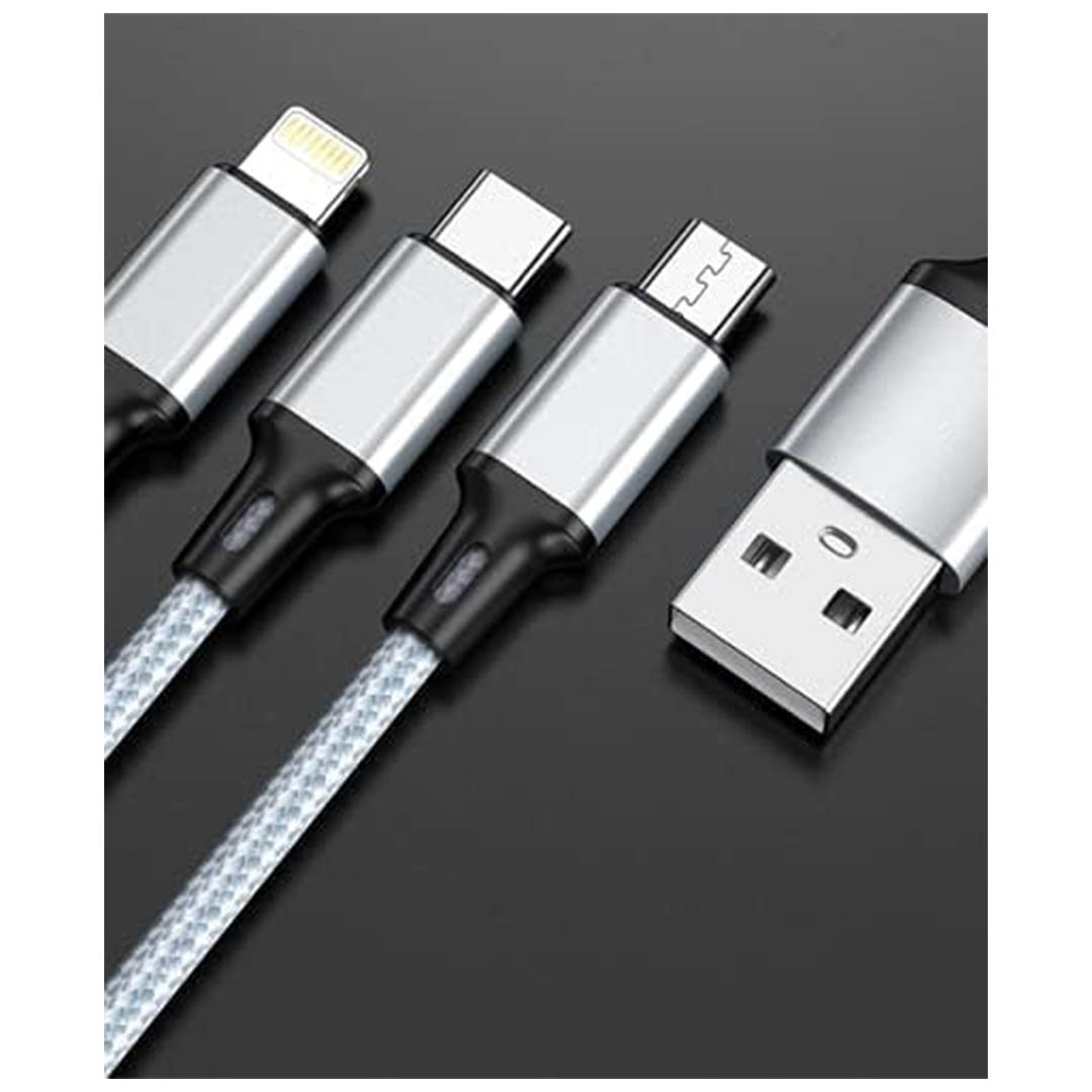 كابل شحن 3*1 - 1 متر - أسود