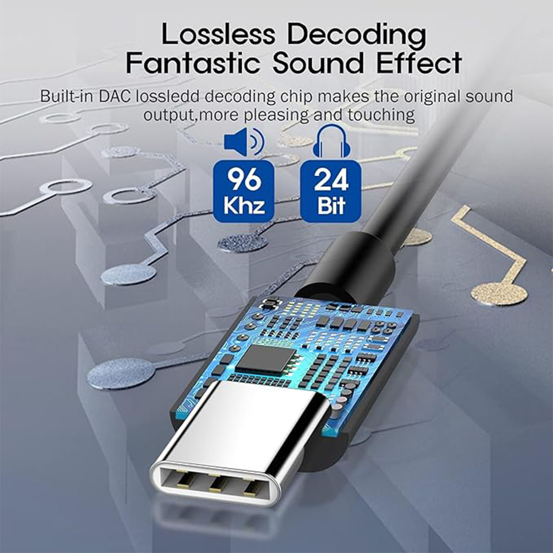 كابل محول Aux/Type-C - أسود