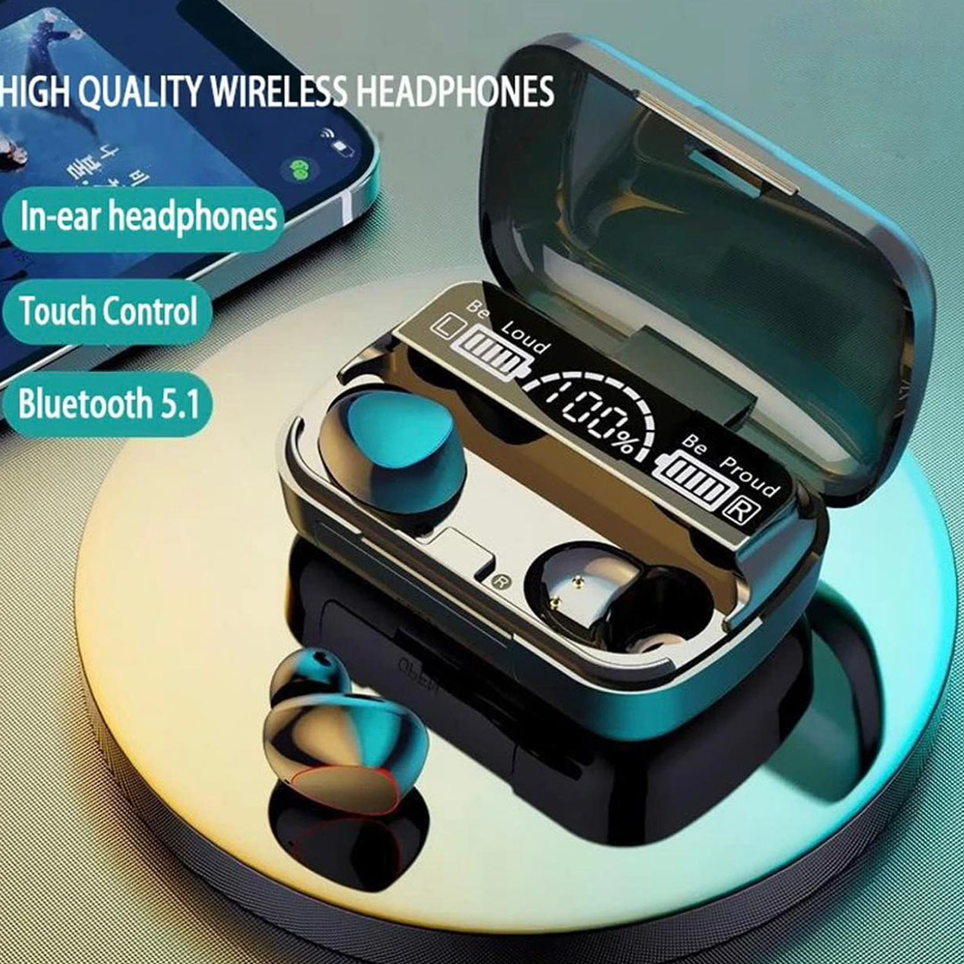 سماعة أذن لاسلكية بشاشه LED - أسود 