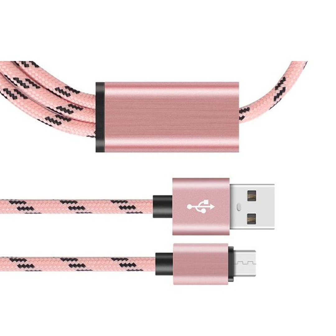 كابل شاحن USB/Micro - بينك