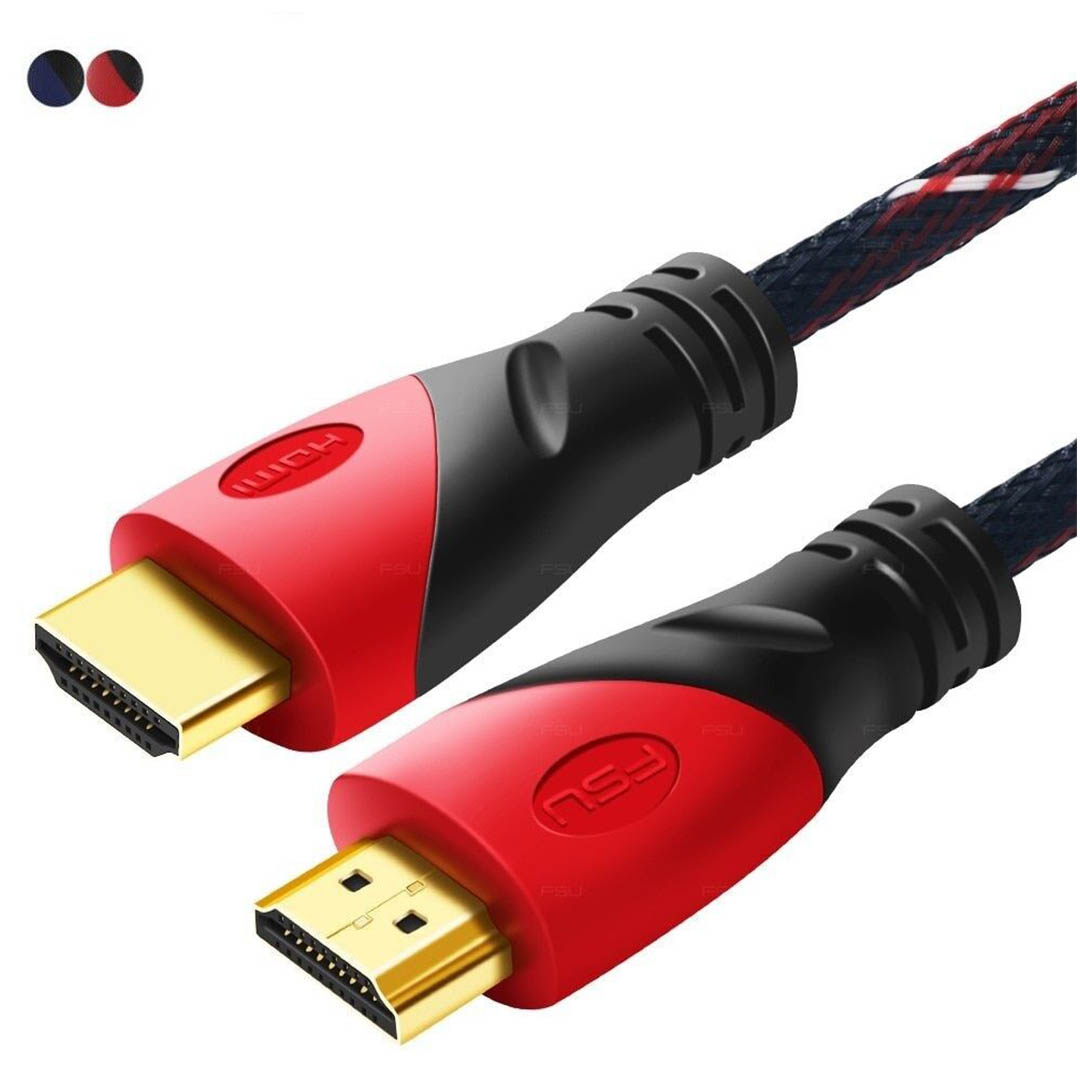 كابل HDMI عالي السرعة ذكر لذكر 1080p/2K/4K - 1.2 متر - أسود/أحمر