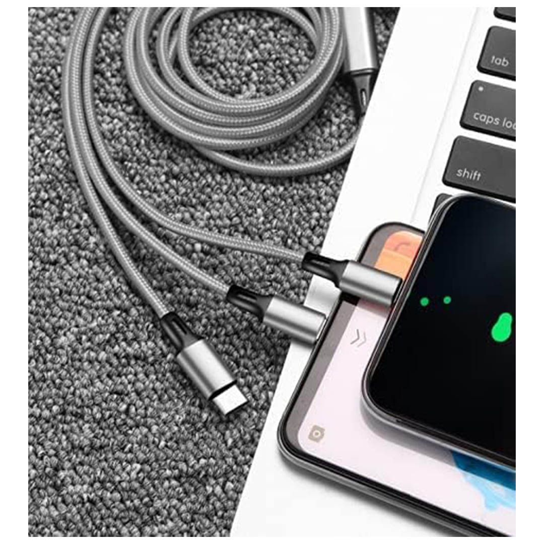 كابل شحن 3*1 - 1 متر - أسود