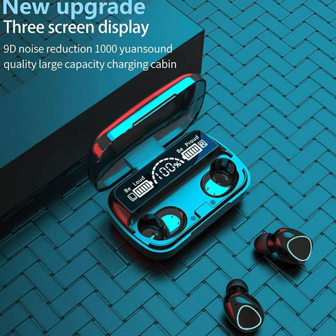 سماعة أذن لاسلكية بشاشه LED - أسود 