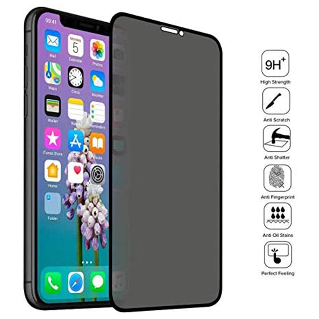 واقي شاشة زجاج لموبايل أيفون 11 برو ماكس - أسود