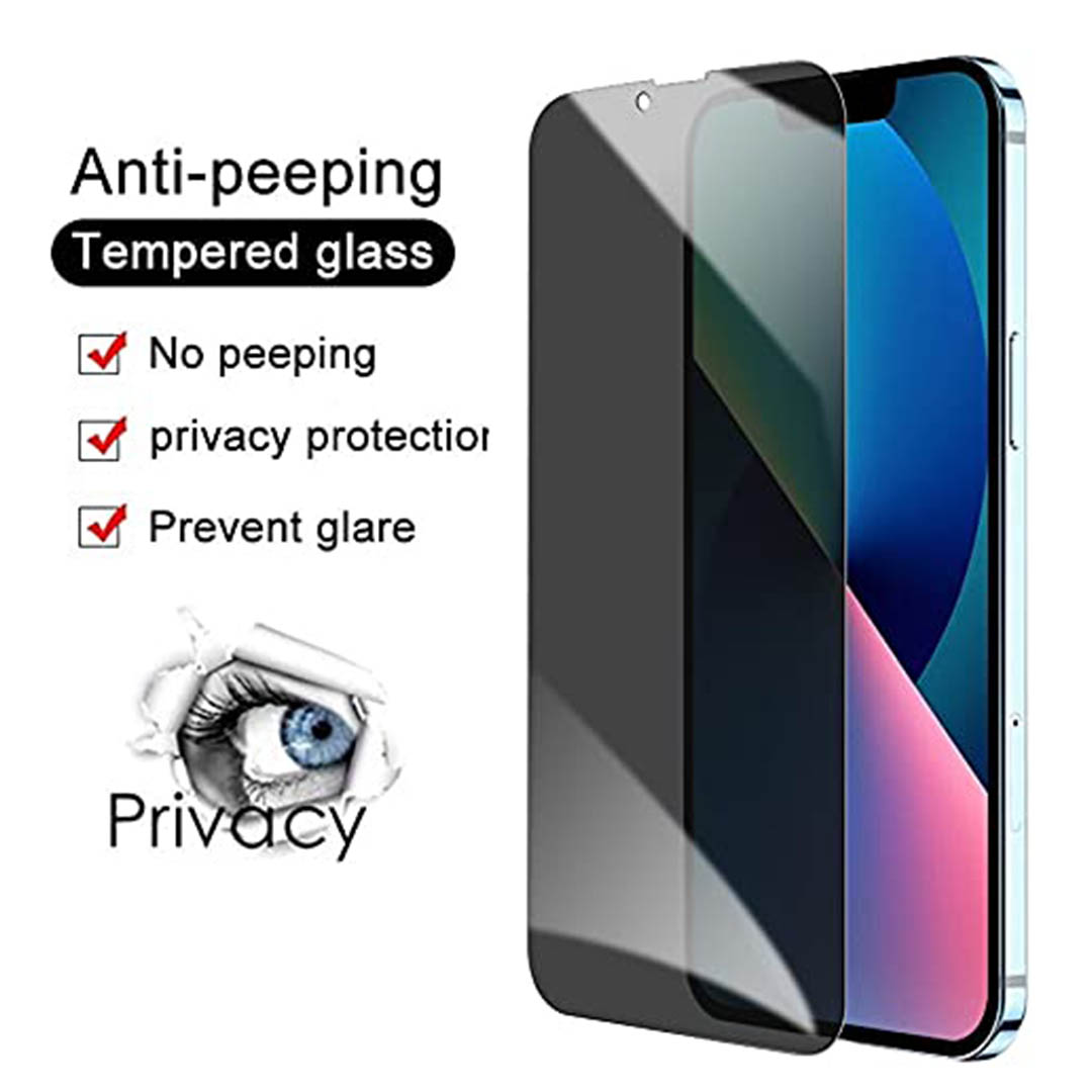 واقي شاشة زجاج لموبايل أيفون 13 - أسود