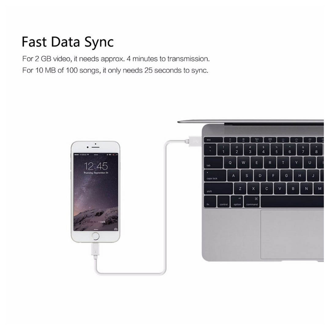 كابل Type-c / Lightning - 1 متر - أبيض