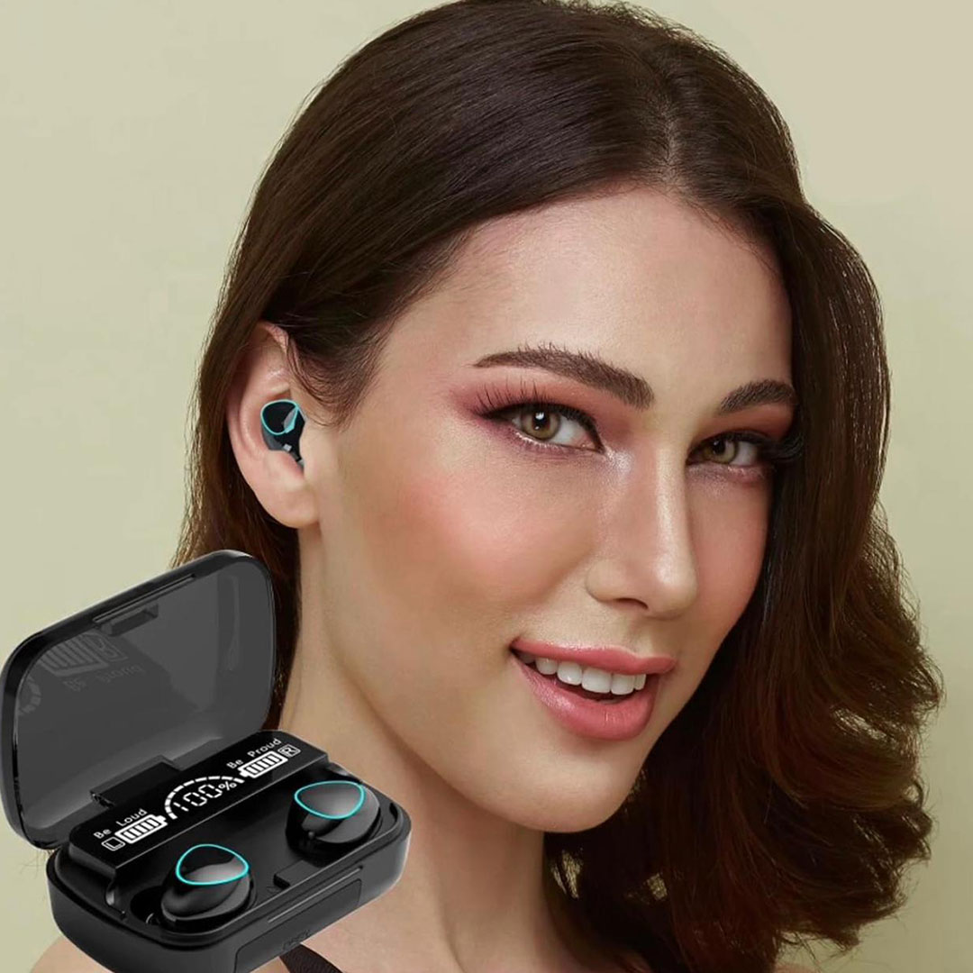 سماعة أذن لاسلكية بشاشه LED - أسود 