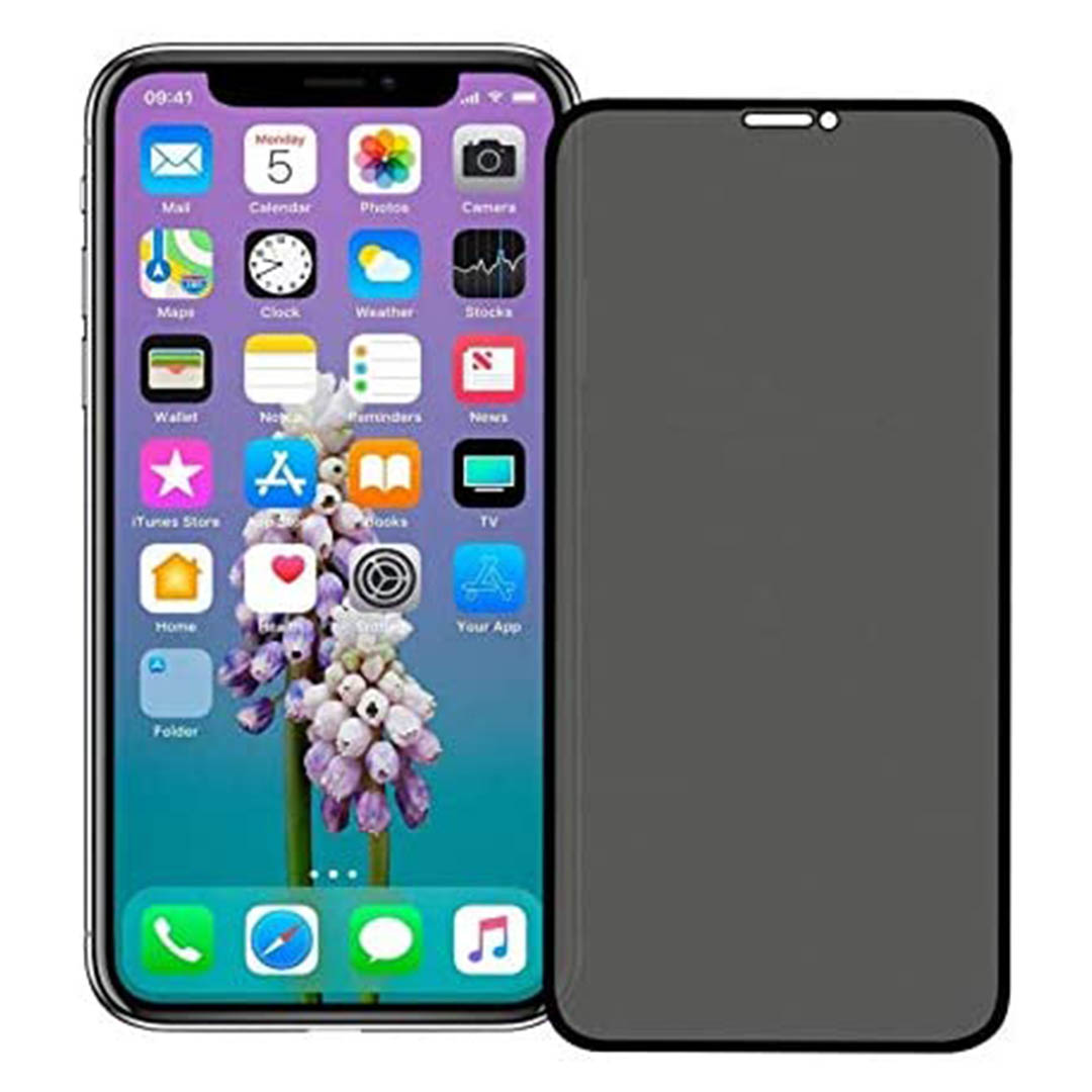 واقي شاشة زجاج لموبايل أيفون 11 برو ماكس - أسود