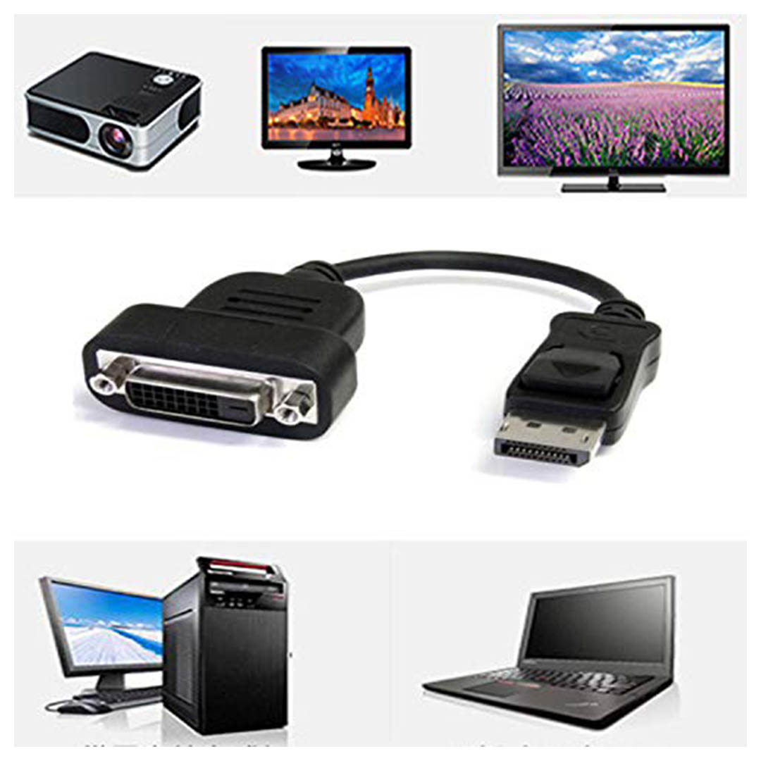 كابل محول DisplayPort / DVI - 20 سم - أسود
