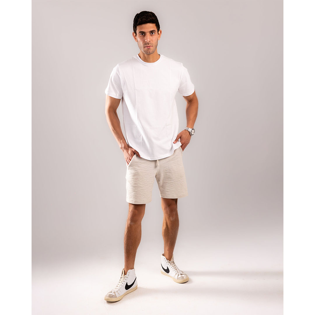 تيشيرت رجالي قطن - أبيض