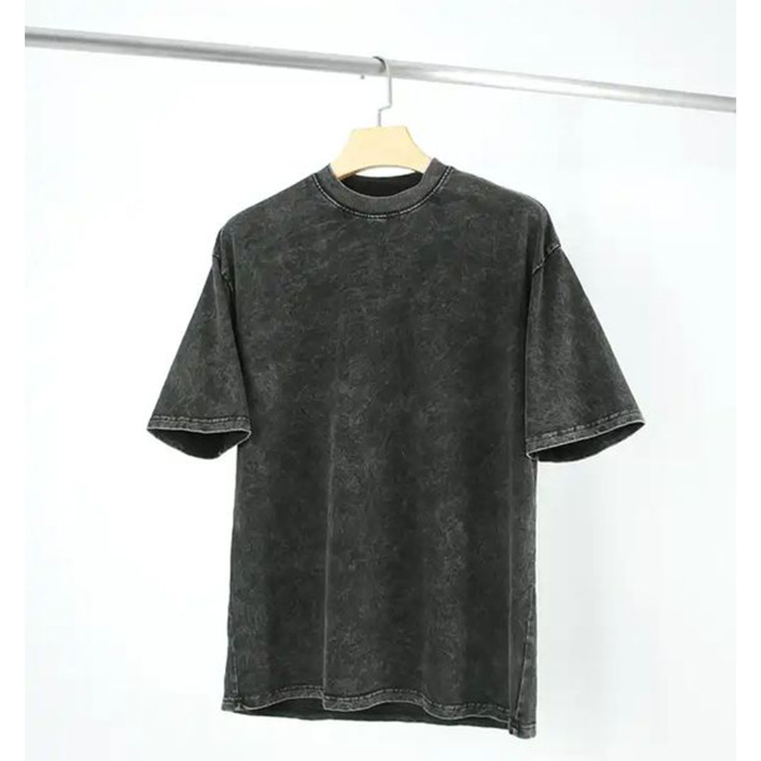 تيشيرت محجر أوفر سايز - أسود