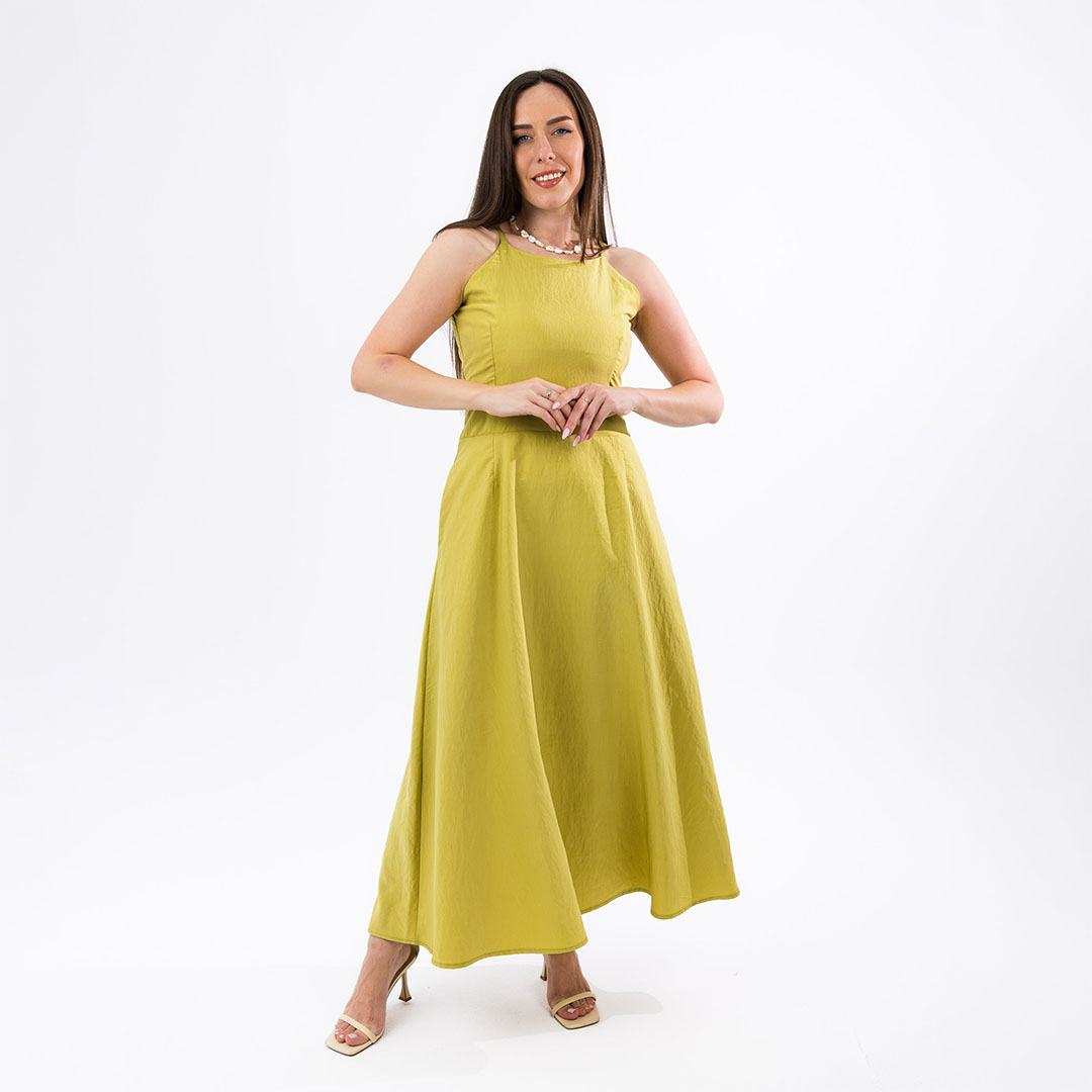 فستان بدون أكمام حريمي طويل - أخضر
