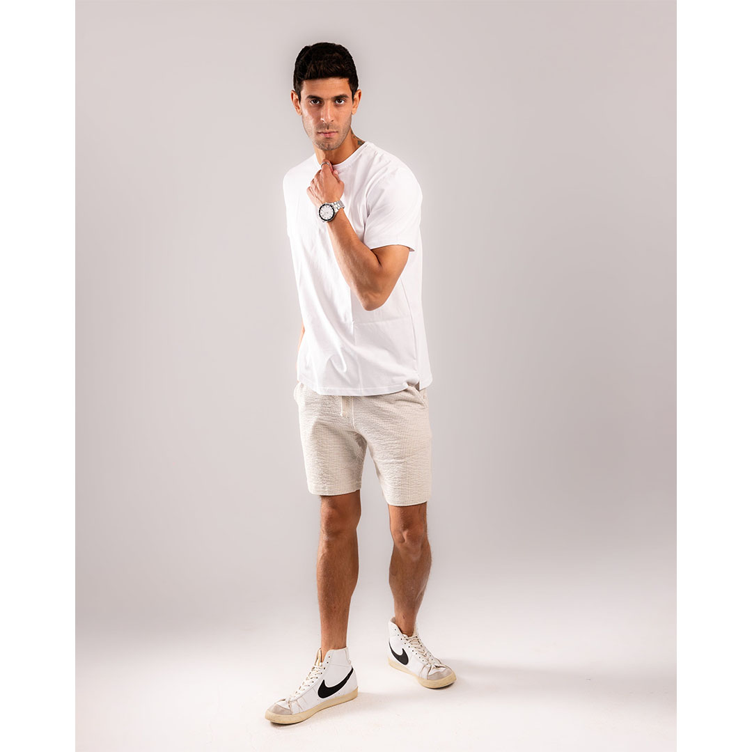 تيشيرت رجالي قطن - أبيض