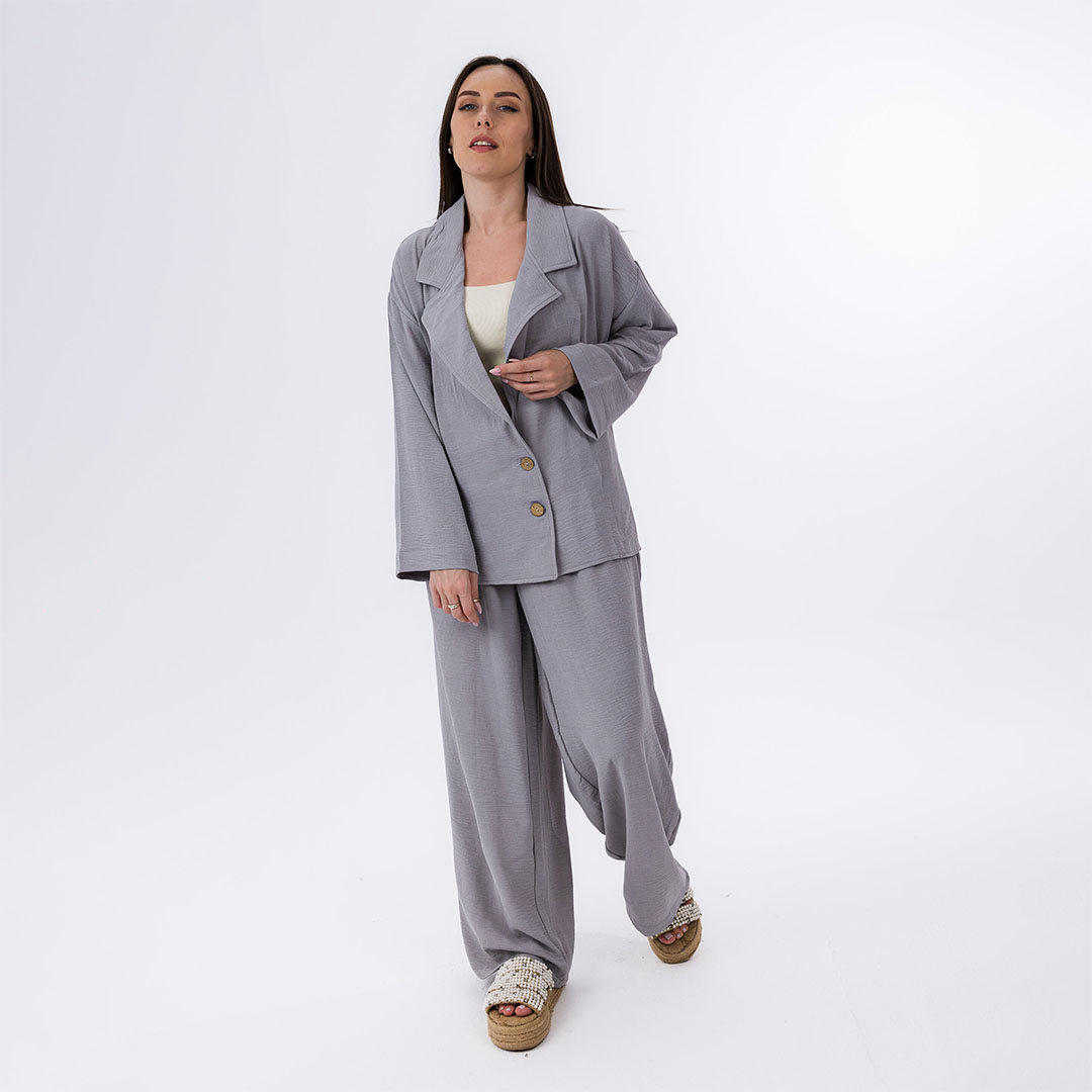 بدلة كتان حريمي - 2 قطعة