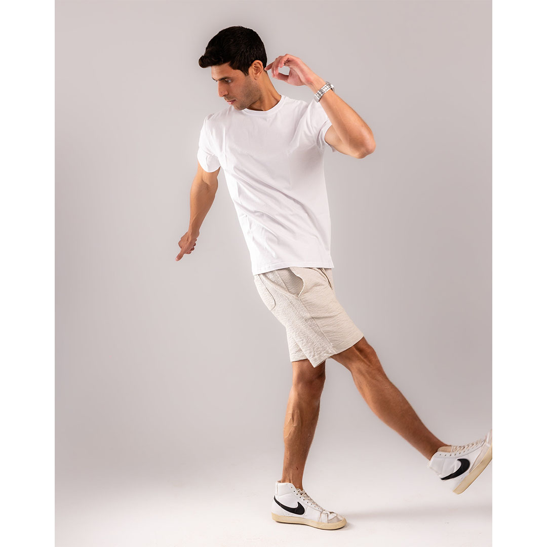 تيشيرت رجالي قطن - أبيض