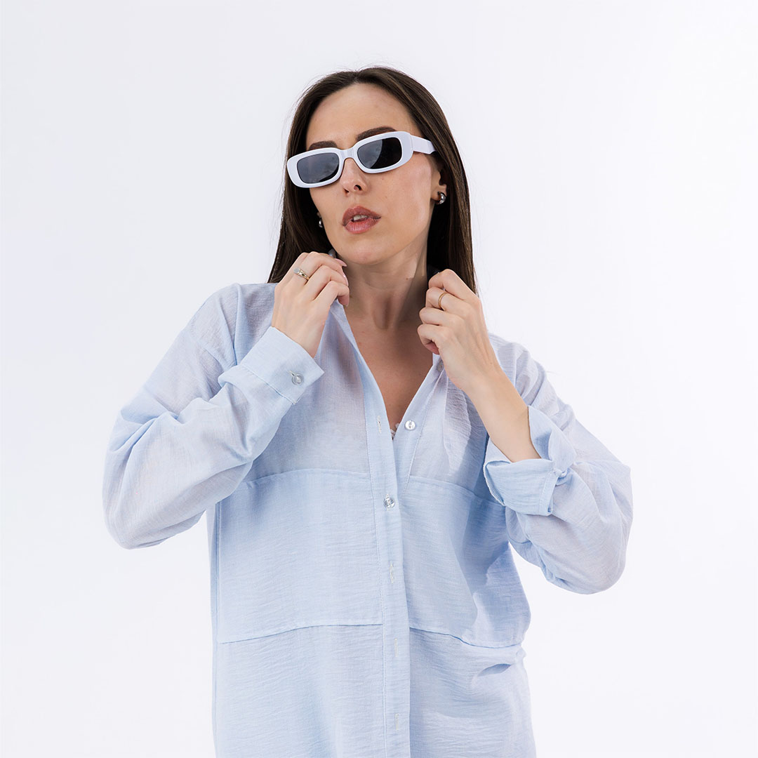 سيت قميص و شورت كتان حريمي - لبني