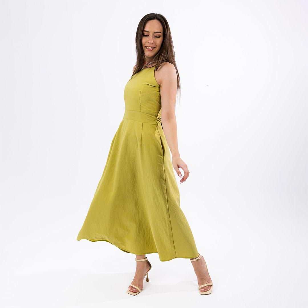 فستان بدون أكمام حريمي طويل - أخضر