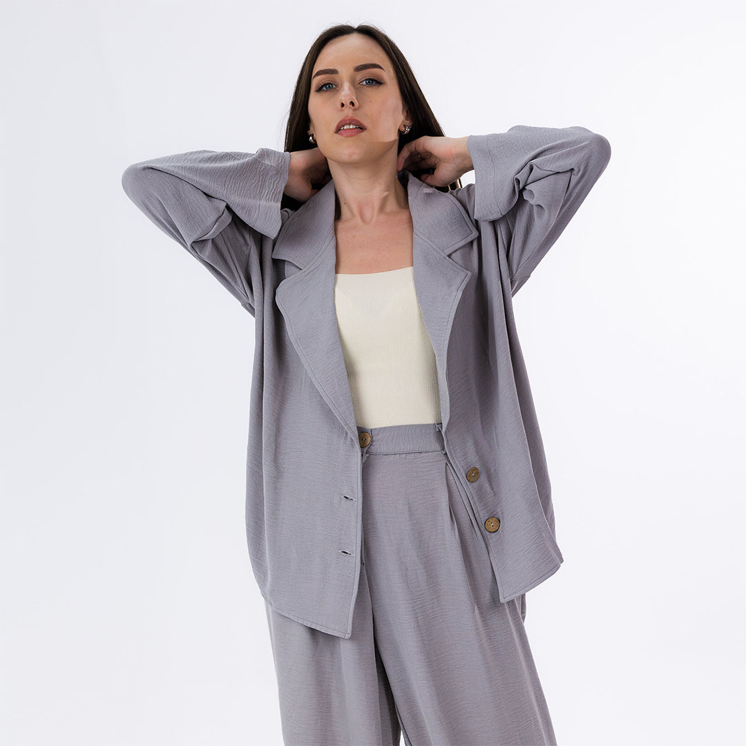 بدلة كتان حريمي - 2 قطعة