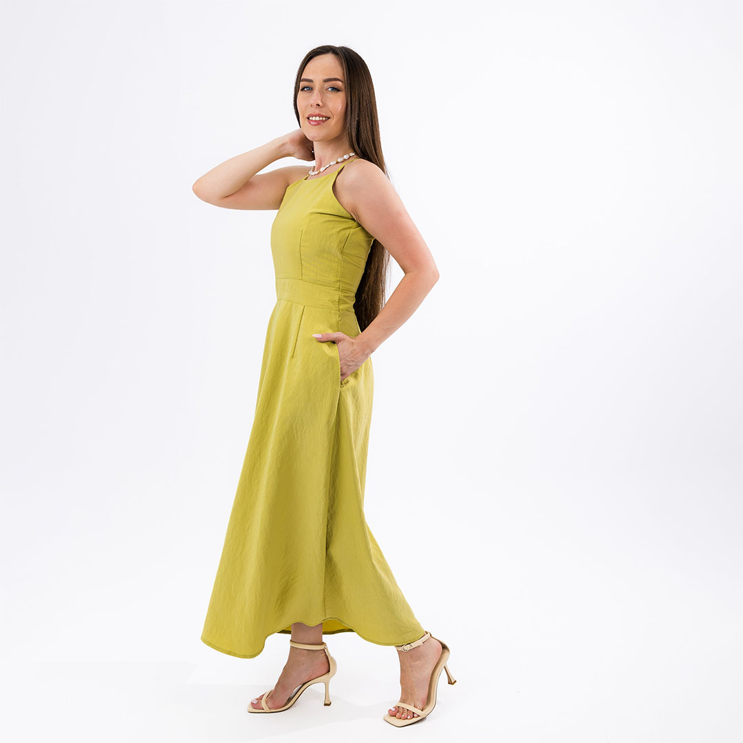 فستان بدون أكمام حريمي طويل - أخضر