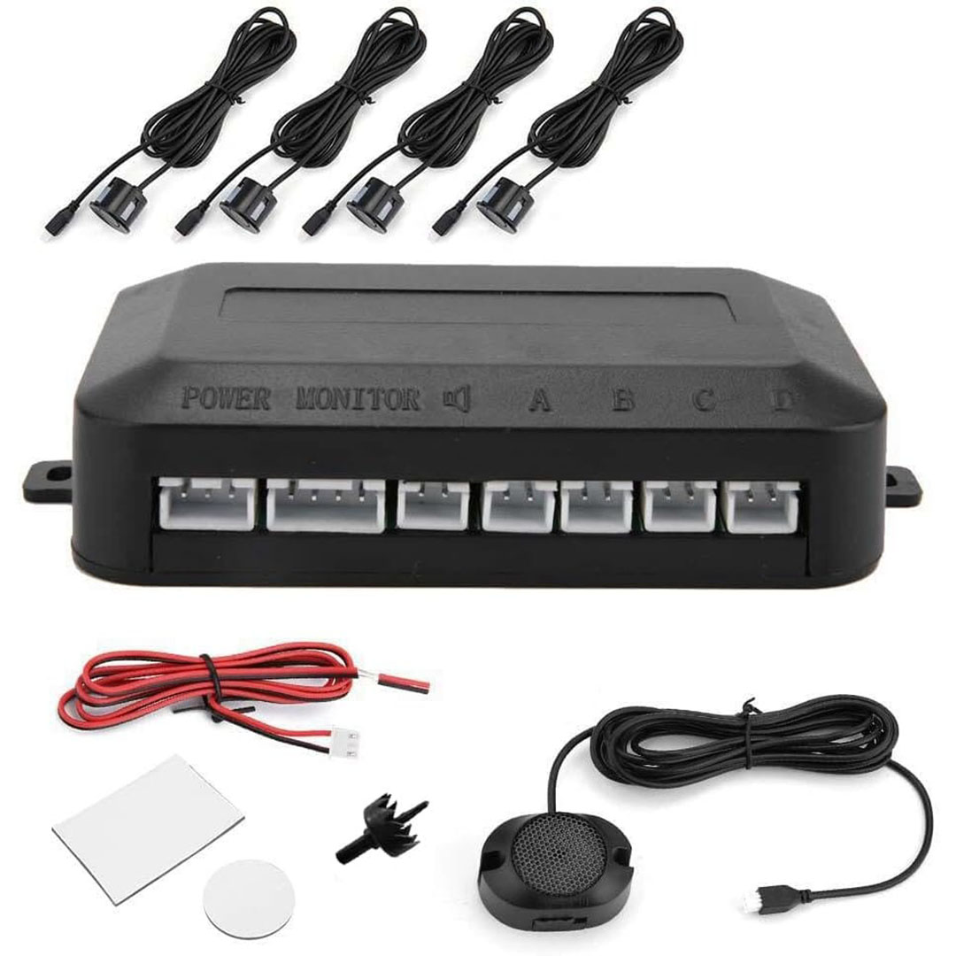 حساس استشعار ركن مع شاشة عرض - 4 قطع - أسود