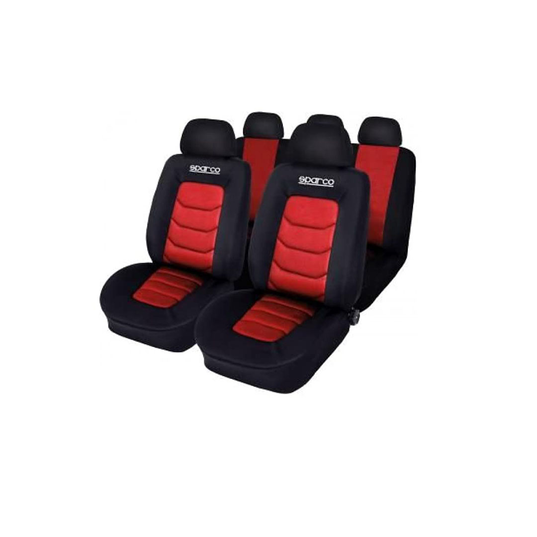 مجموعة فرش مقعد السيارة سباركو - أحمر/أسود