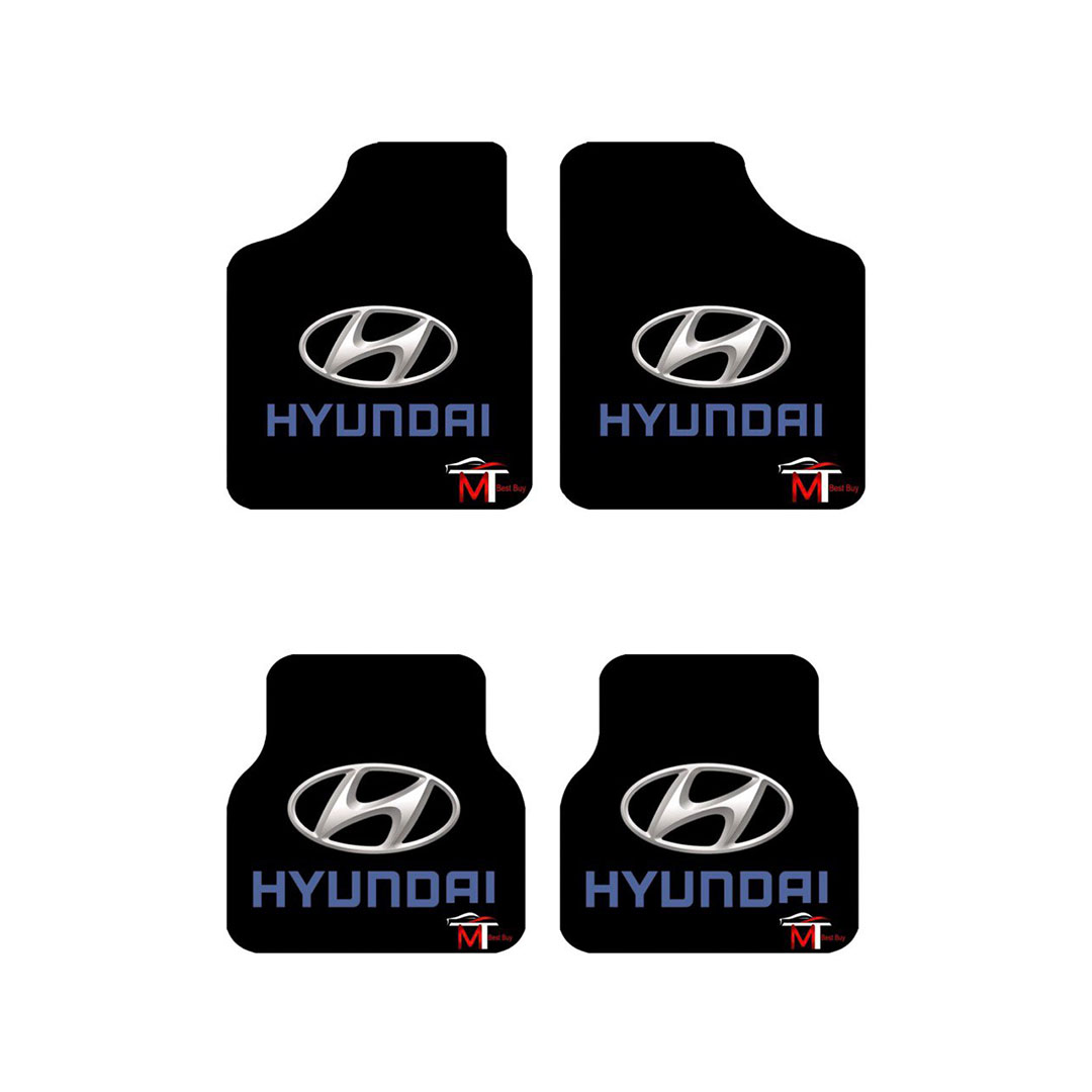 دواسة للسيارة - هيونداي - 4 قطع - أسود