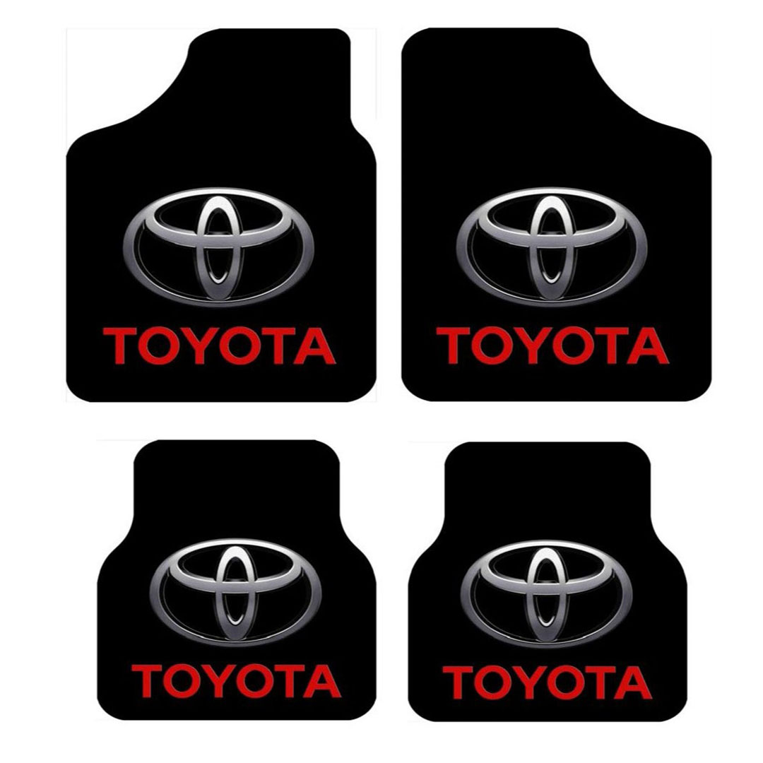 دواسة للسيارة - هيونداي - 4 قطع - أسود/ أحمر