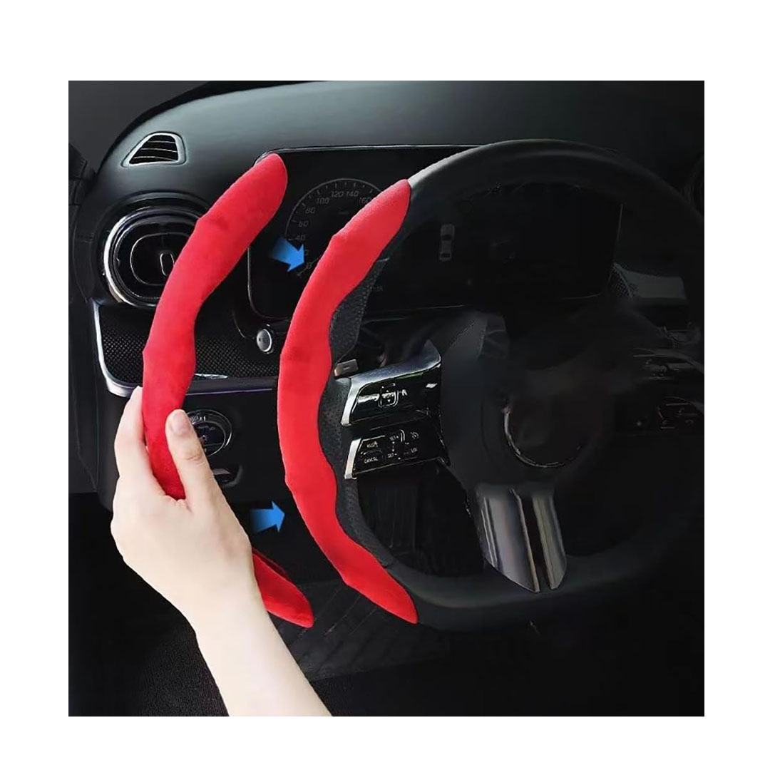 جراب طارة دركسيون السيارة - 2 قطعة - أحمر