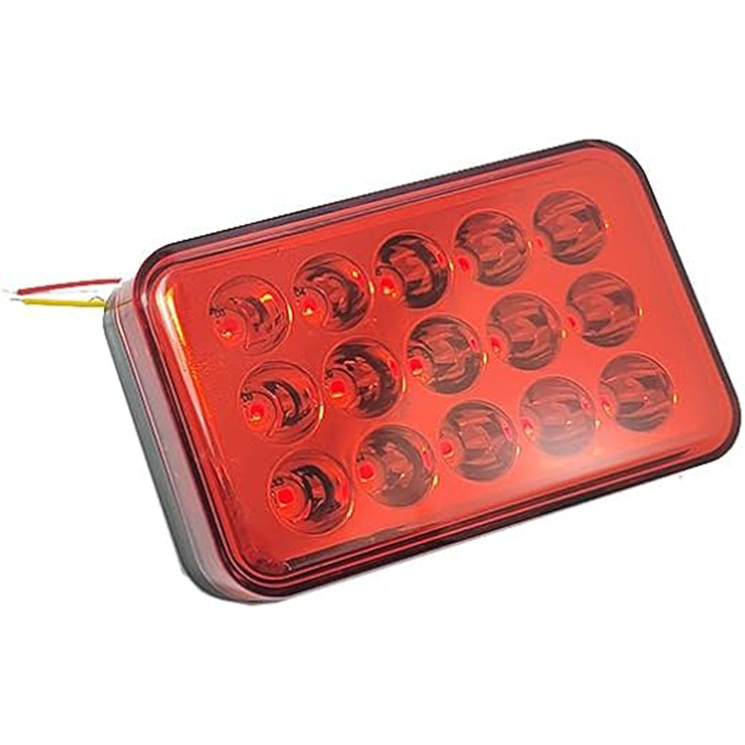 كشاف فرامل خلفي LED مستطيل وامض للسيارات والدراجات – 15 لمبة