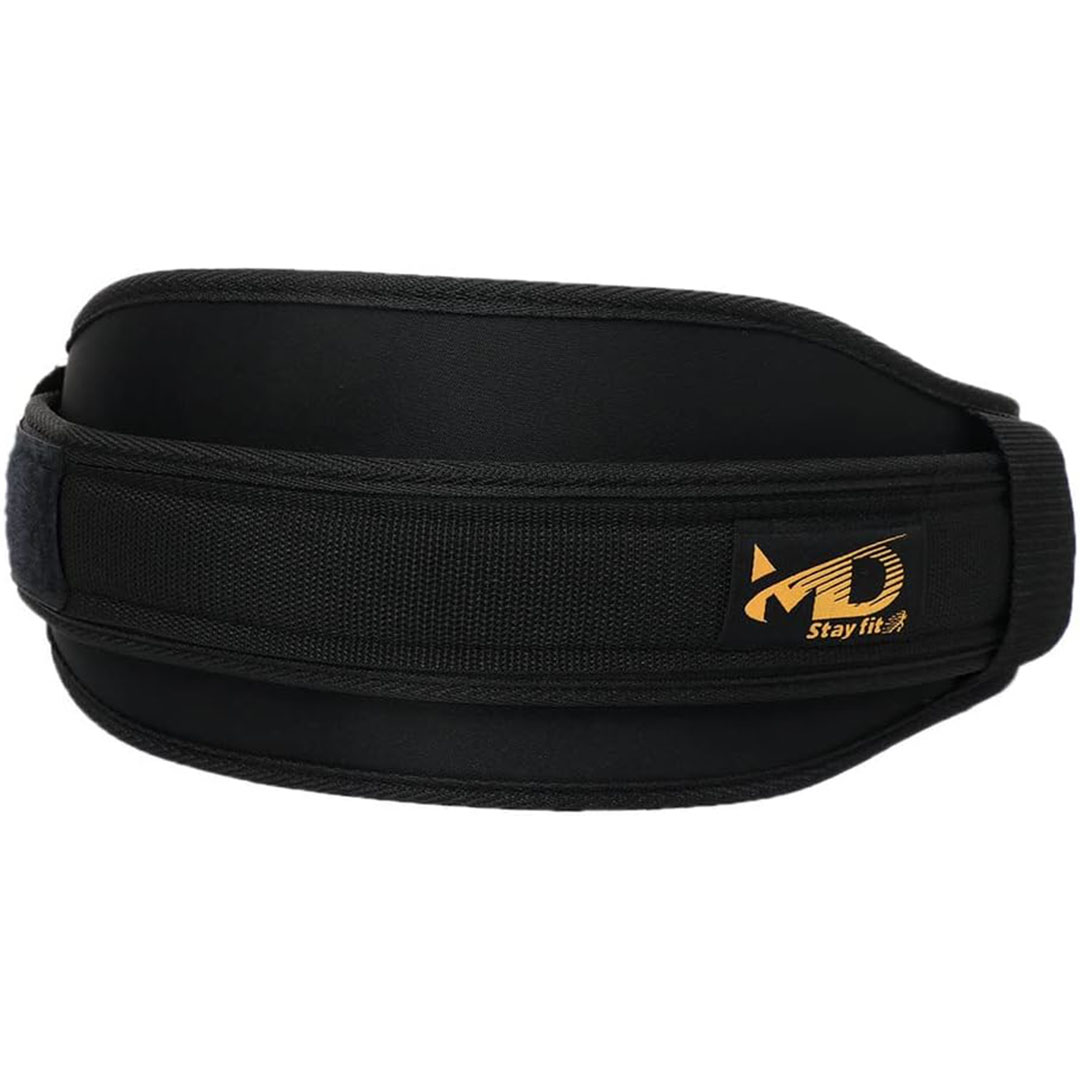 حزام جيم لرفع الاثقال من قماش متين داعم لفقرات الظهر - M