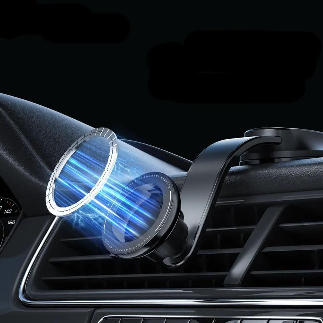 حامل هاتف مغناطيسي للسيارة 360 درجة - أسود