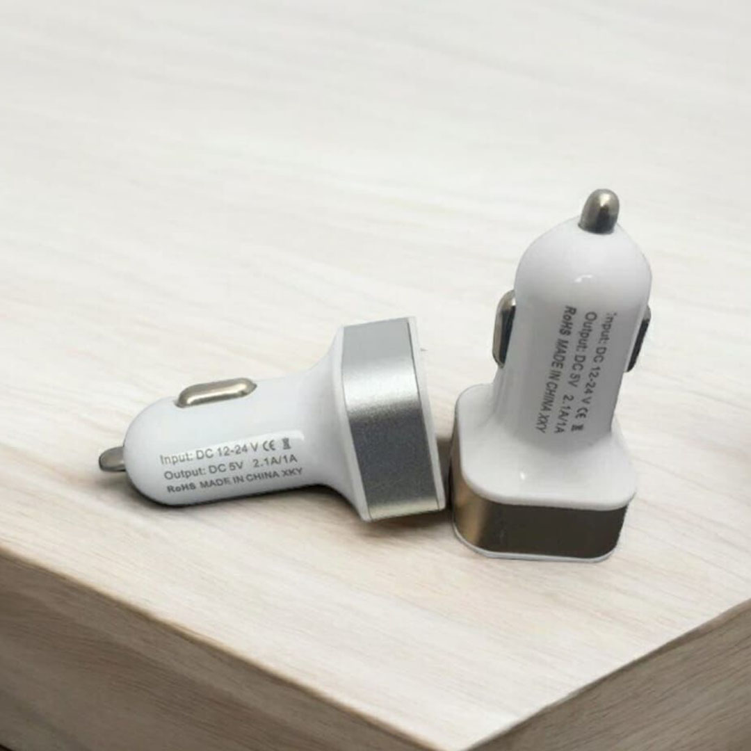 شاحن عربية ولاعة - 2 مخرج يو اس بي - 2.1 امبير - متعدد الالوان