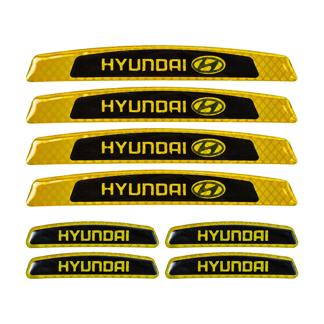 ستيكر حماية أبواب السيارة - 8 قطع - هيونداي - أصفر