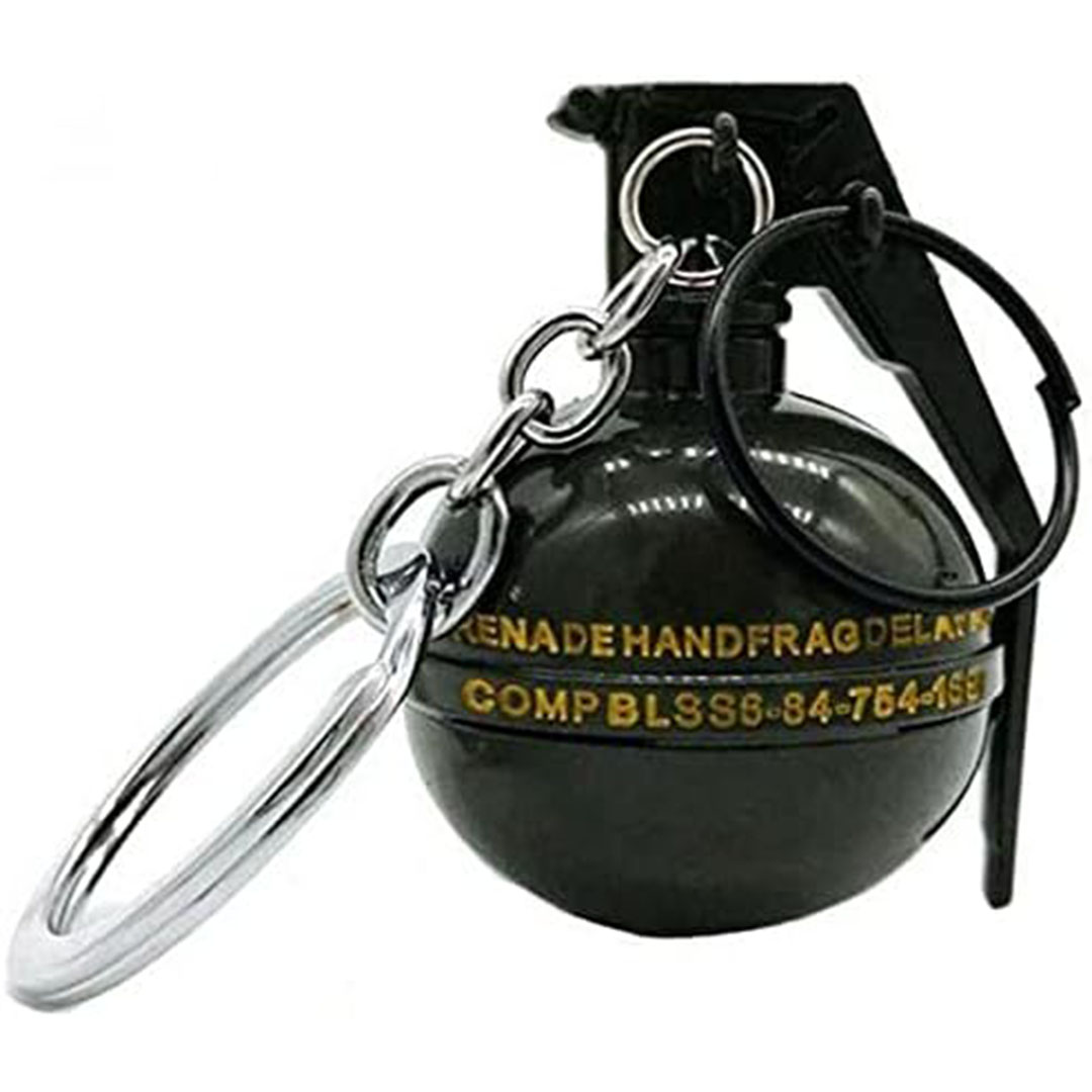 ميدالية مفاتيح - شكل قنبلة - أسود