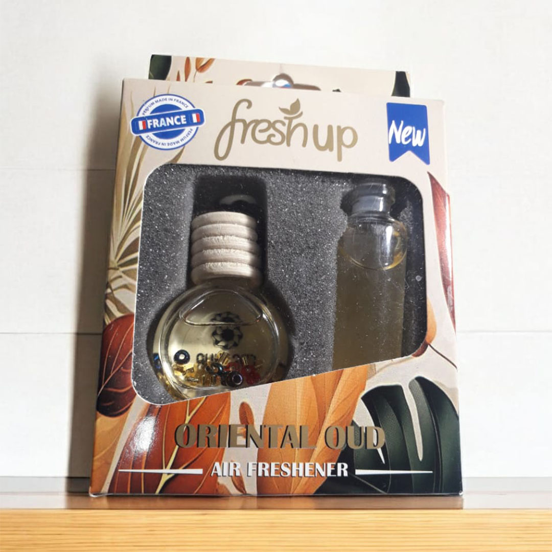 معطر زيت للسيارة مع زجاجة زيت اضافية - العود