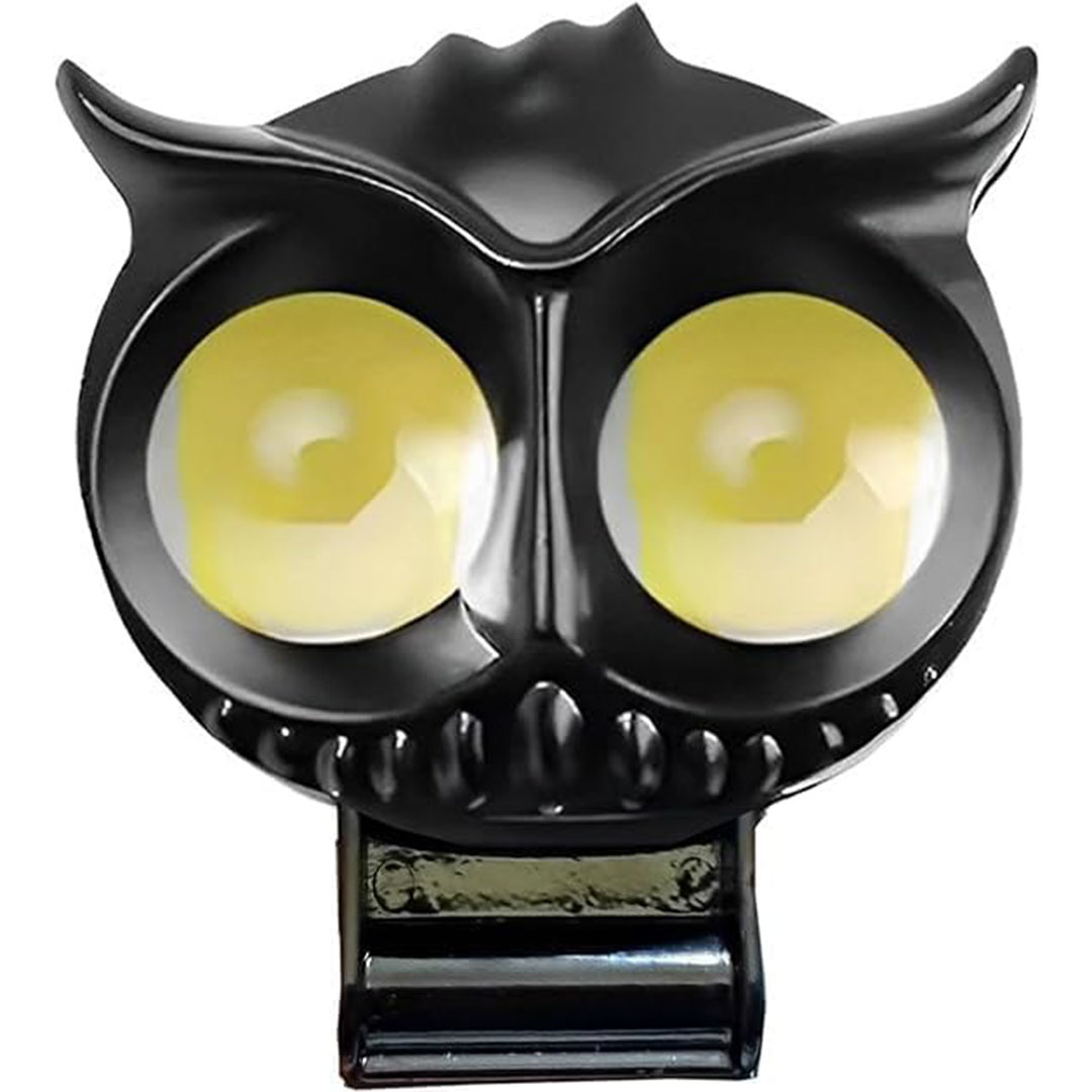 كشاف فانوس شبورة ليد شكل بومة - 2 عدسة - قطعة واحدة - أسود